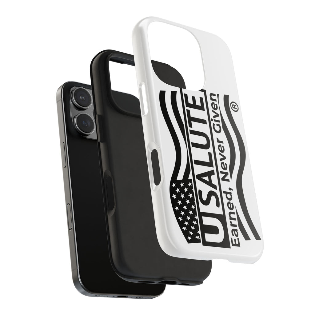 USALUTE Tough Phone Case — "Earned, Never Given" Patriotic American Flag Protection