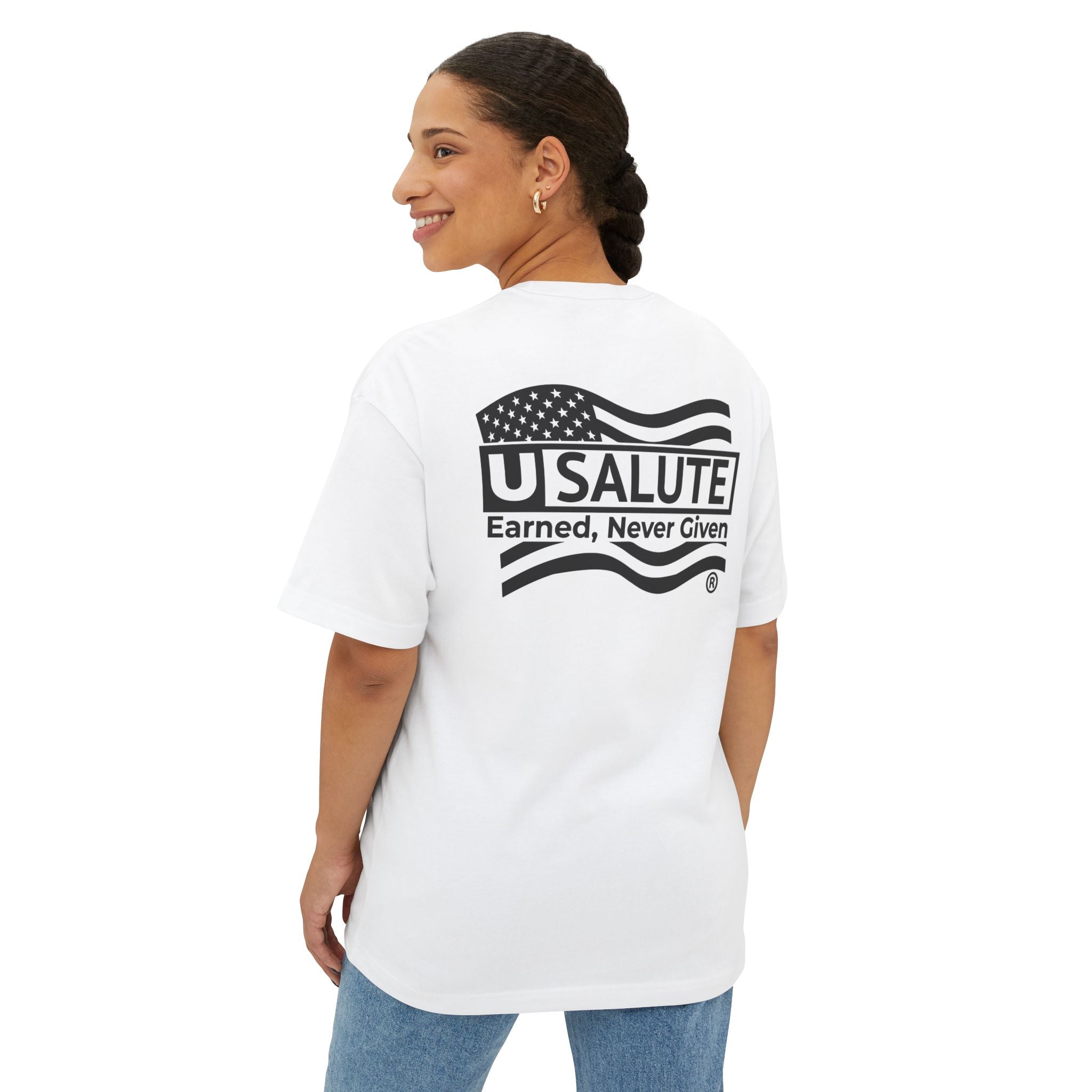 USALUTE BRAND TEE - Unisex Oversized Boxy Tee